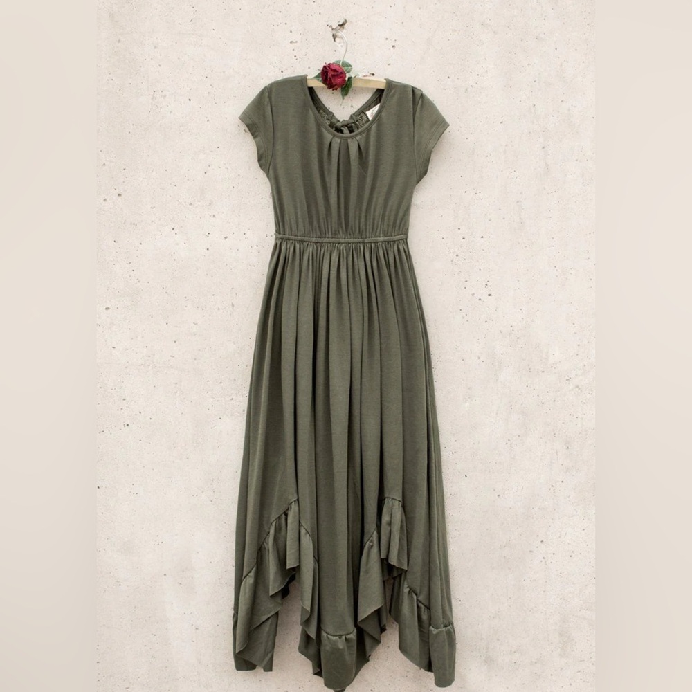 Joyfolie Mia Joy Girls Braelyn Olive Green Dress NWT - Picture 3 of 7
